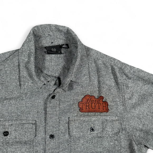 Hard Truth Shirt Adult SMALL Gray Burnside Flannel Indiana Distilling Promo - Picture 2 of 10